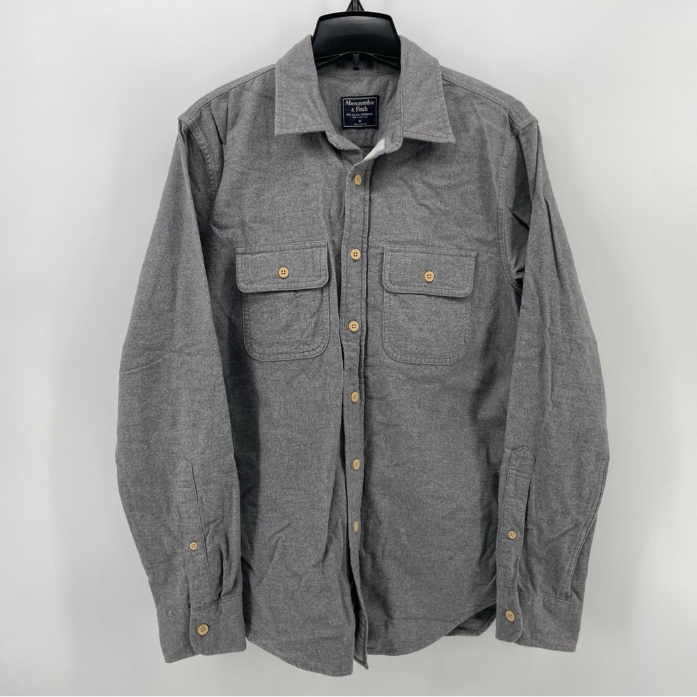 Abercrombie & Fitch Men’s Buttoned Shirt Gray Soft Cotton M
